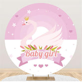 Baby Mädchen Rosa Und Weiß Schwan Runden Hintergründe für Baby Dusche